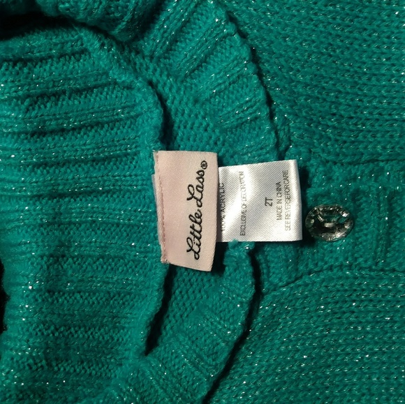 Sweater blouse, turquoise with silver sparkles. - Picture 4 of 4